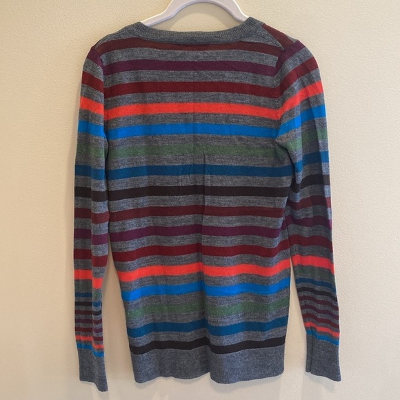 The Limited Merino Wool L/S Fine Gauge Sweater Grey Multi Color V Neck M - Picture 4 of 9